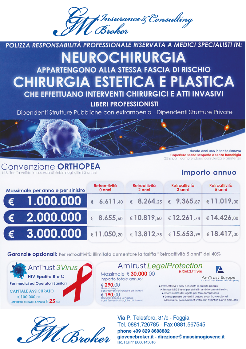 Neurochirurgia, chirurgia estetica e plastica